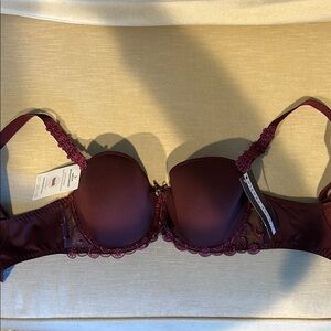 Elegant Burgundy Lace Bra